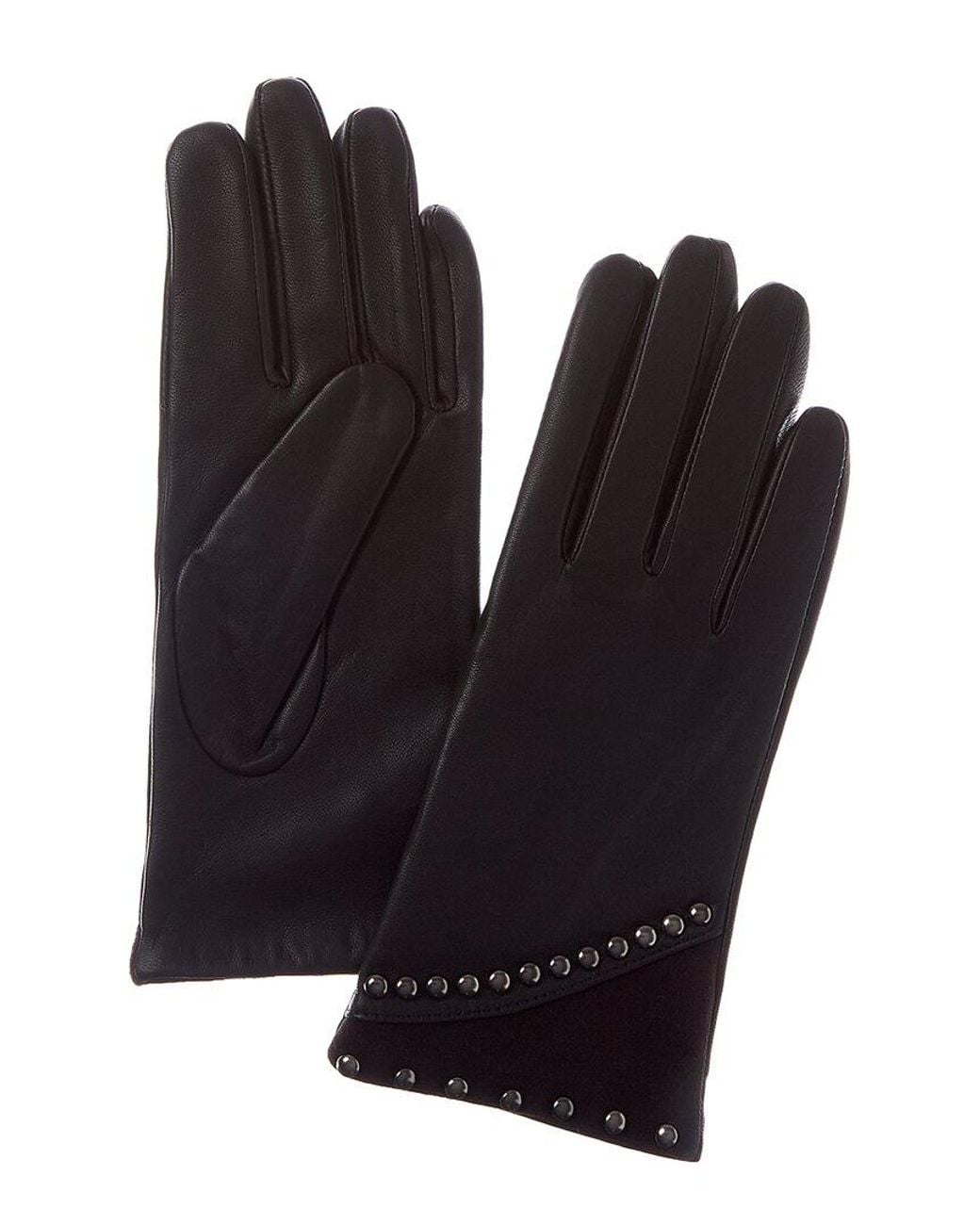 Sofiacashmere Blue Sofiacashmere Classic Cashmere-Lined Nappa Leather Gloves