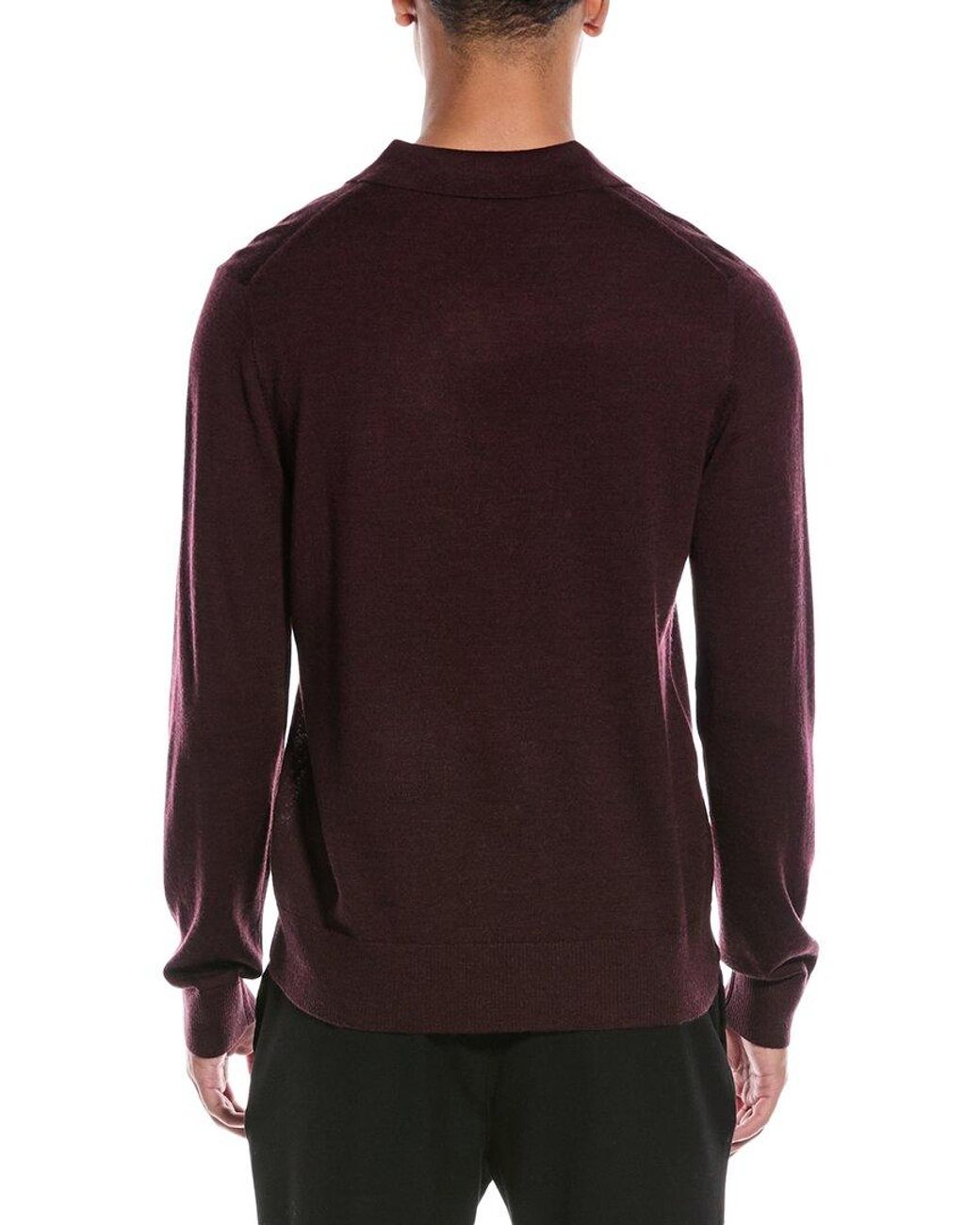 Vince Red Wool Johnny Collar Sweater for men