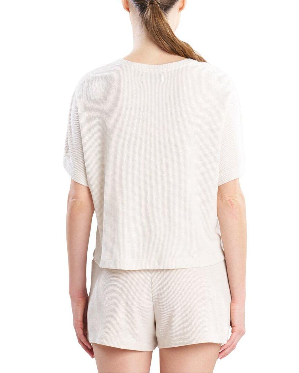 Natori White Mila Waffle Everywhere Wedge Top