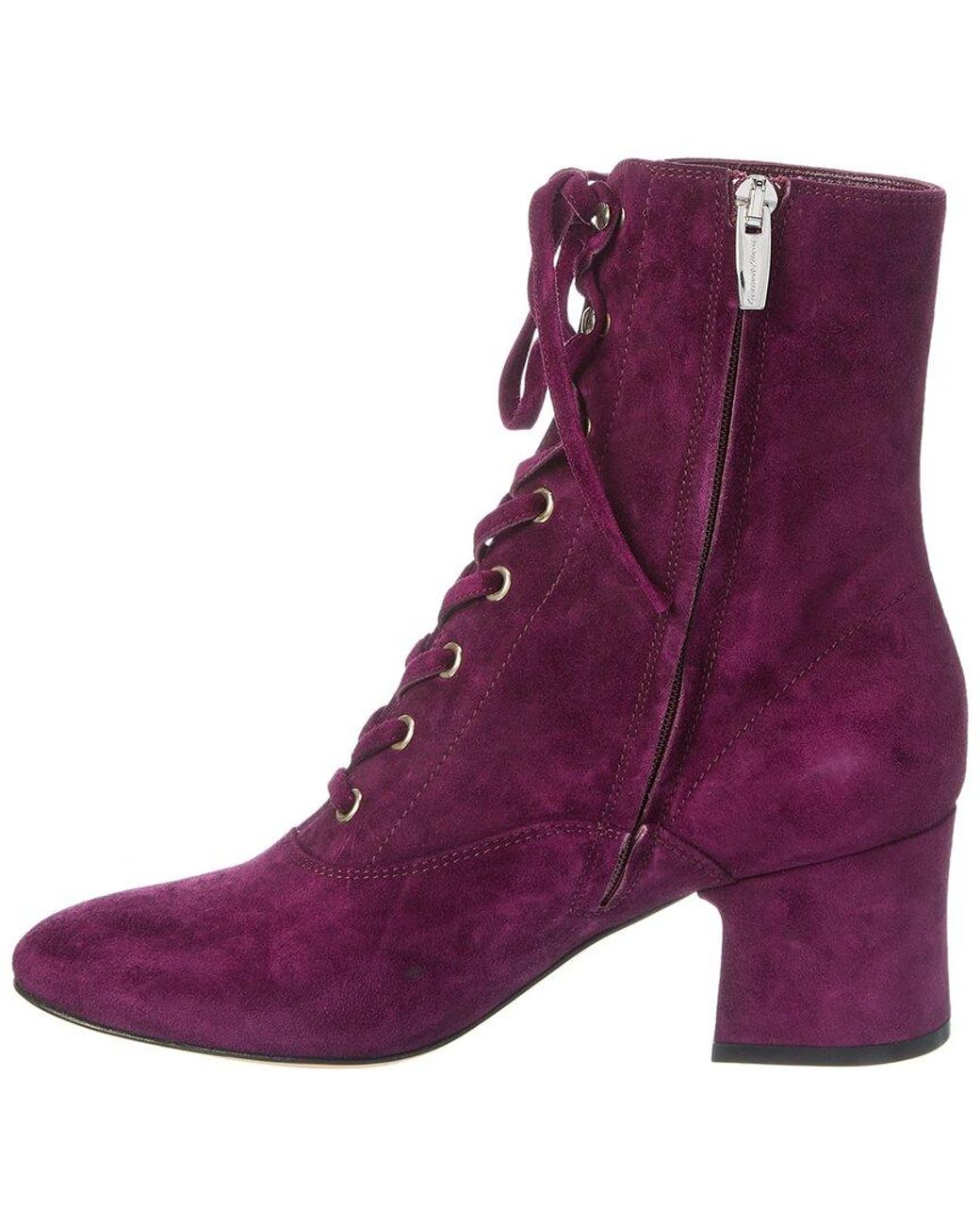 Gianvito Rossi Purple Mackay 60 Suede Bootie