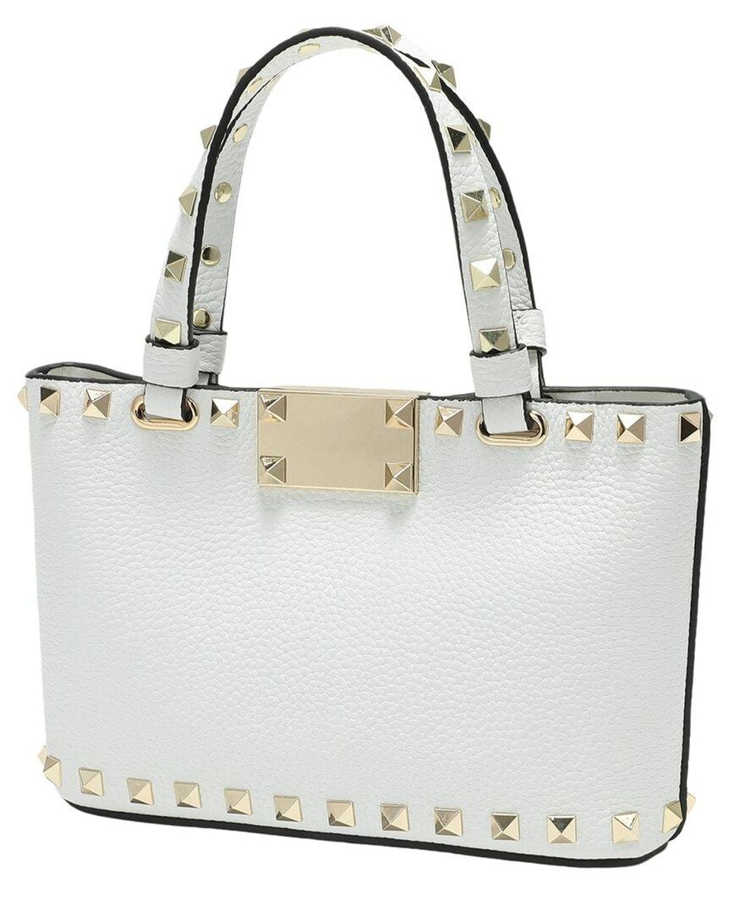 Tiffany & Fred Paris White Studded Leather Crossbody