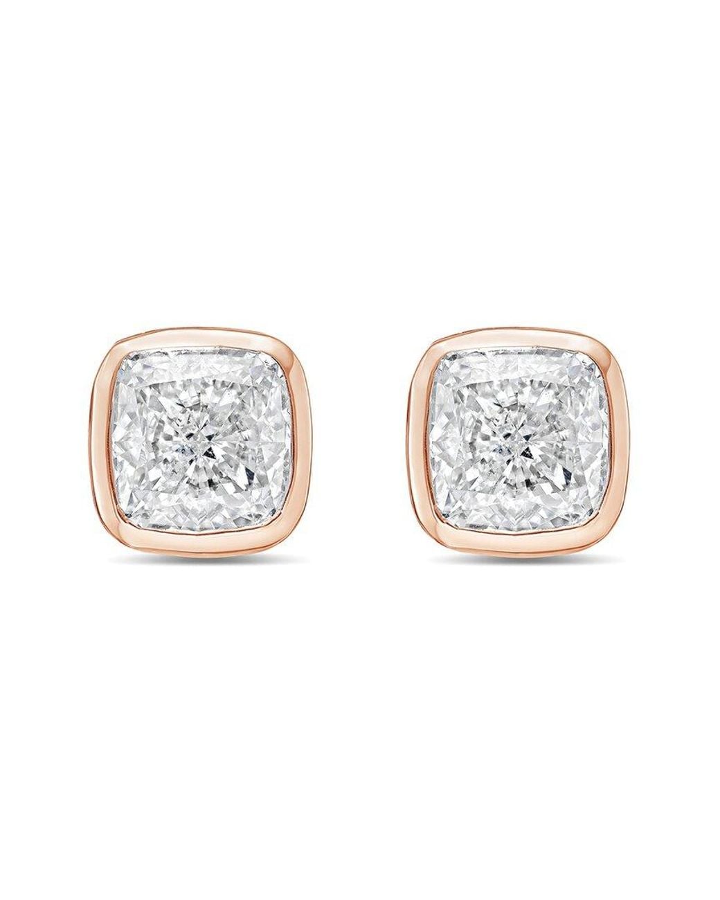 Diana M White Diana M. 14K Rose 1.50 Ct. Tw. Lab-Grown Diamond Stud Earrings
