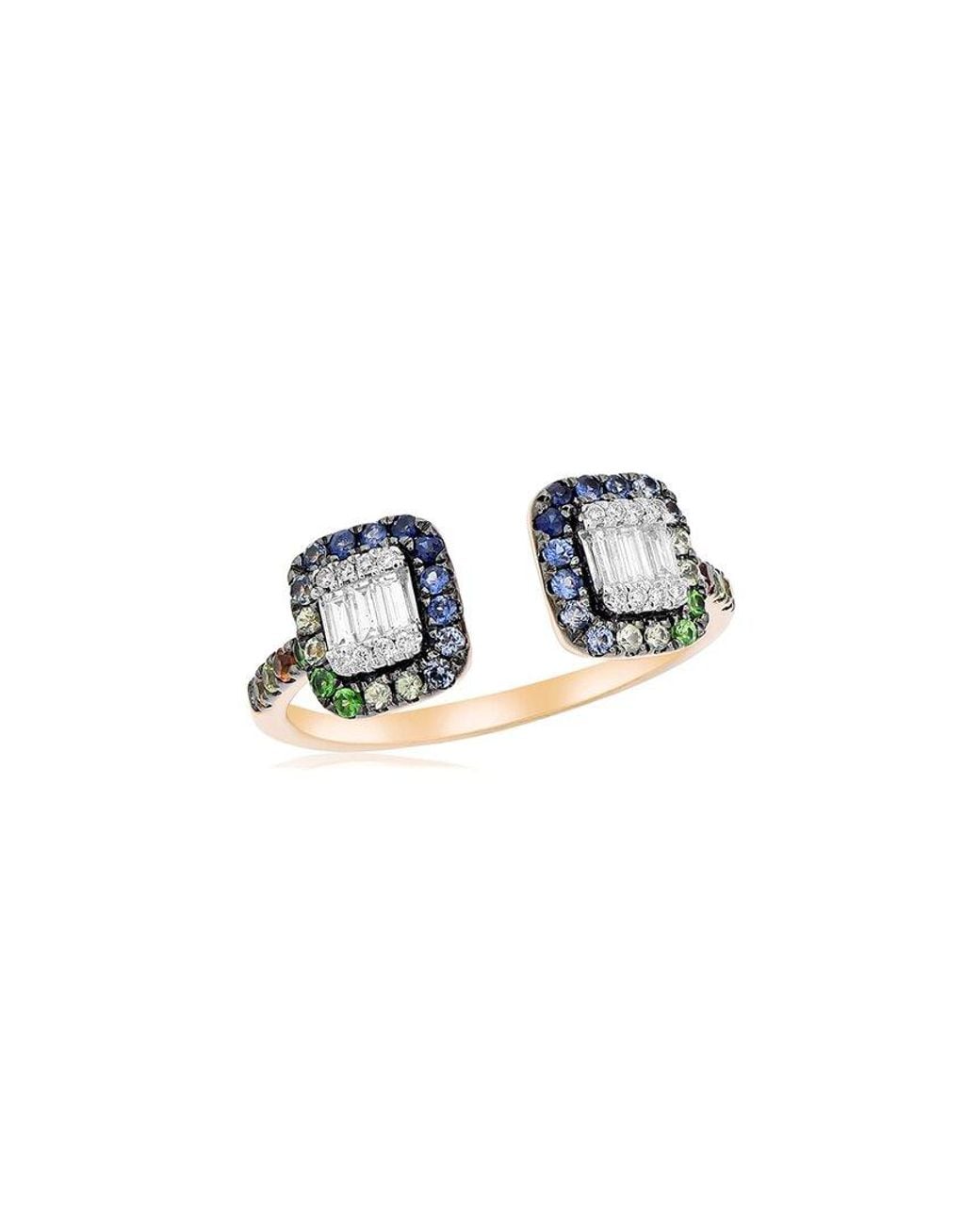 Diana M Blue Fine Jewelry 14k 0.63 Ct. Tw. Diamond & Sapphire Half-eternity Ring
