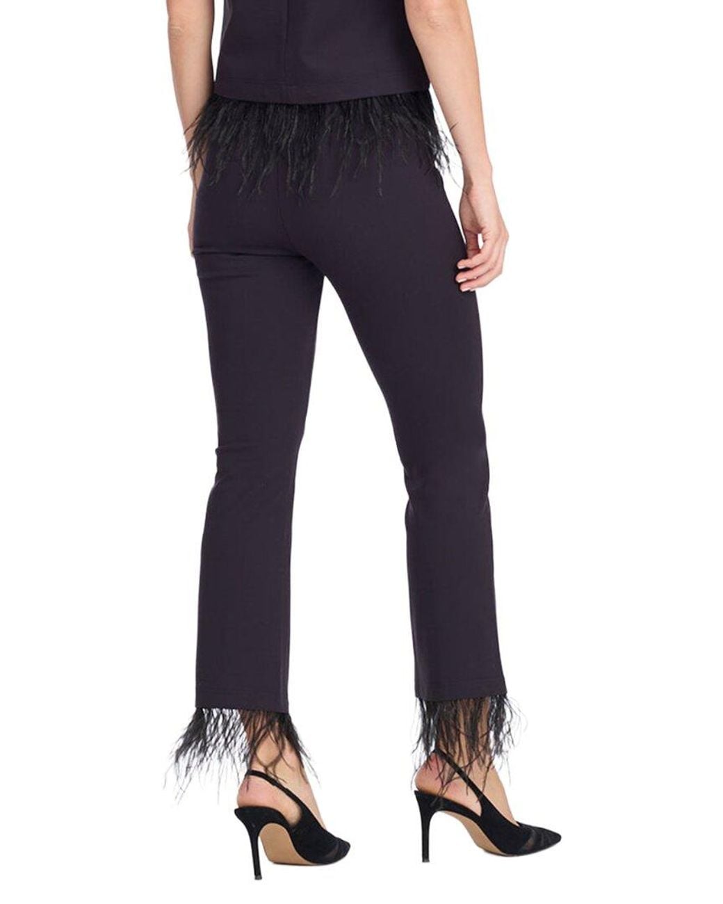 Draper James Blue Trousers With Feather Trim
