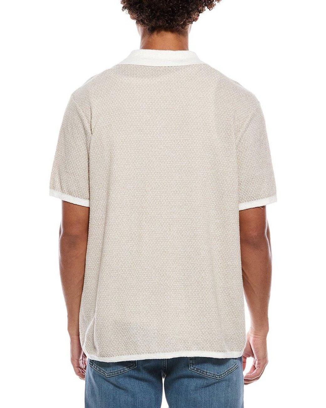 Karl Lagerfeld Gray Texture Knit Camp Shirt for men