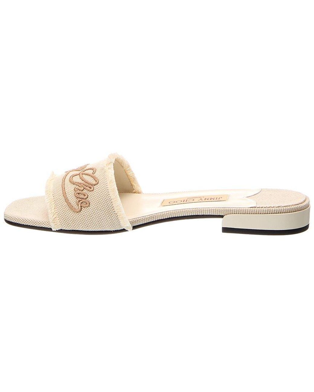 Jimmy Choo White Joa Canvas Sandal