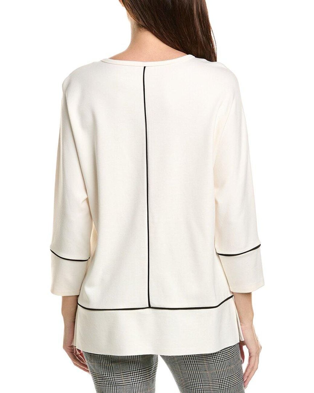 Jones New York White Lightweight Serene Sleeve Tunic