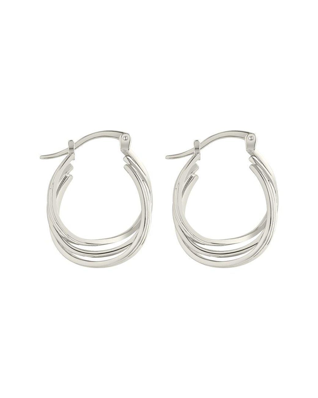 Sterling Forever White Emery Earrings