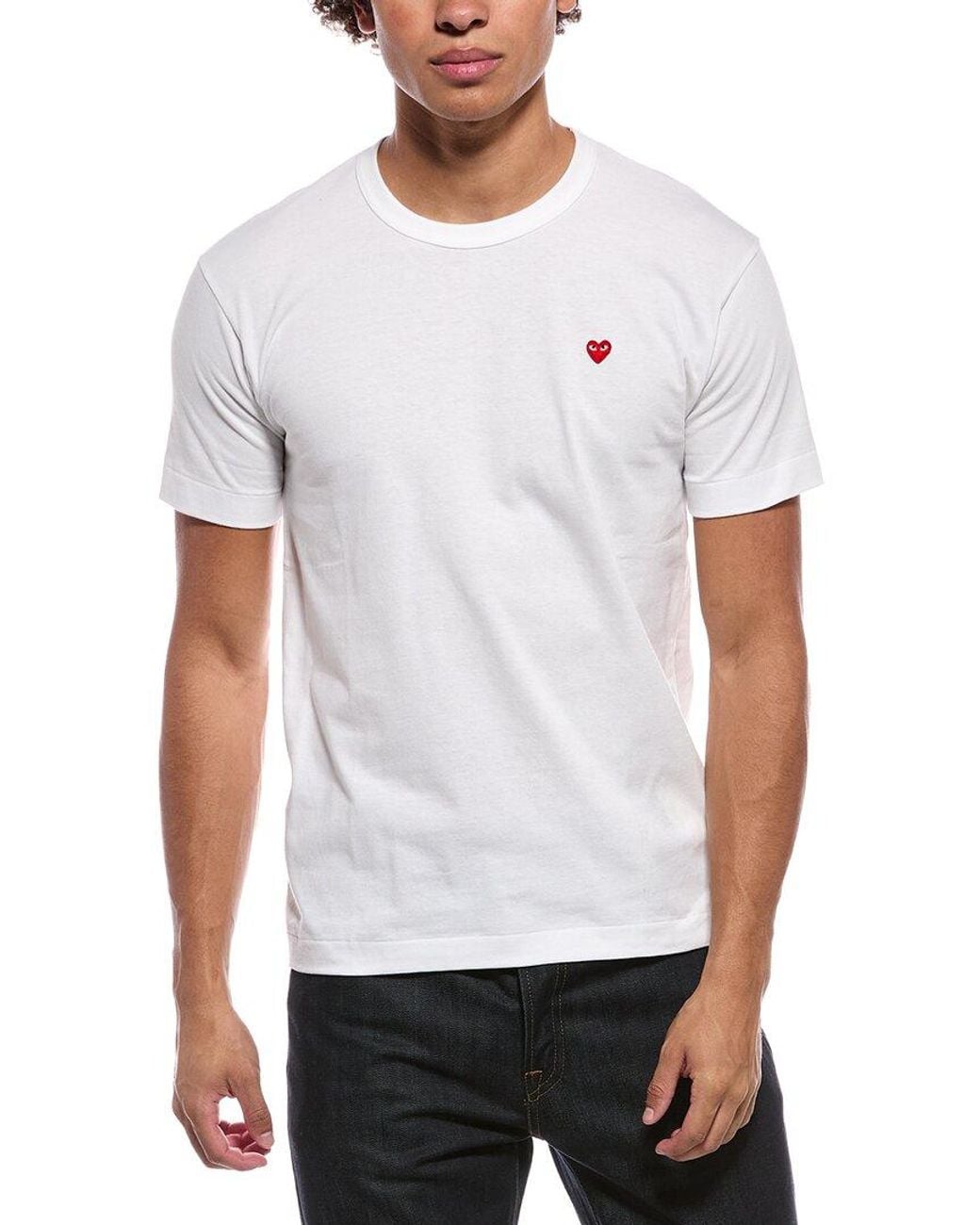 COMME DES GARÇONS PLAY White Tiny Heart Emblem T-Shirt for men