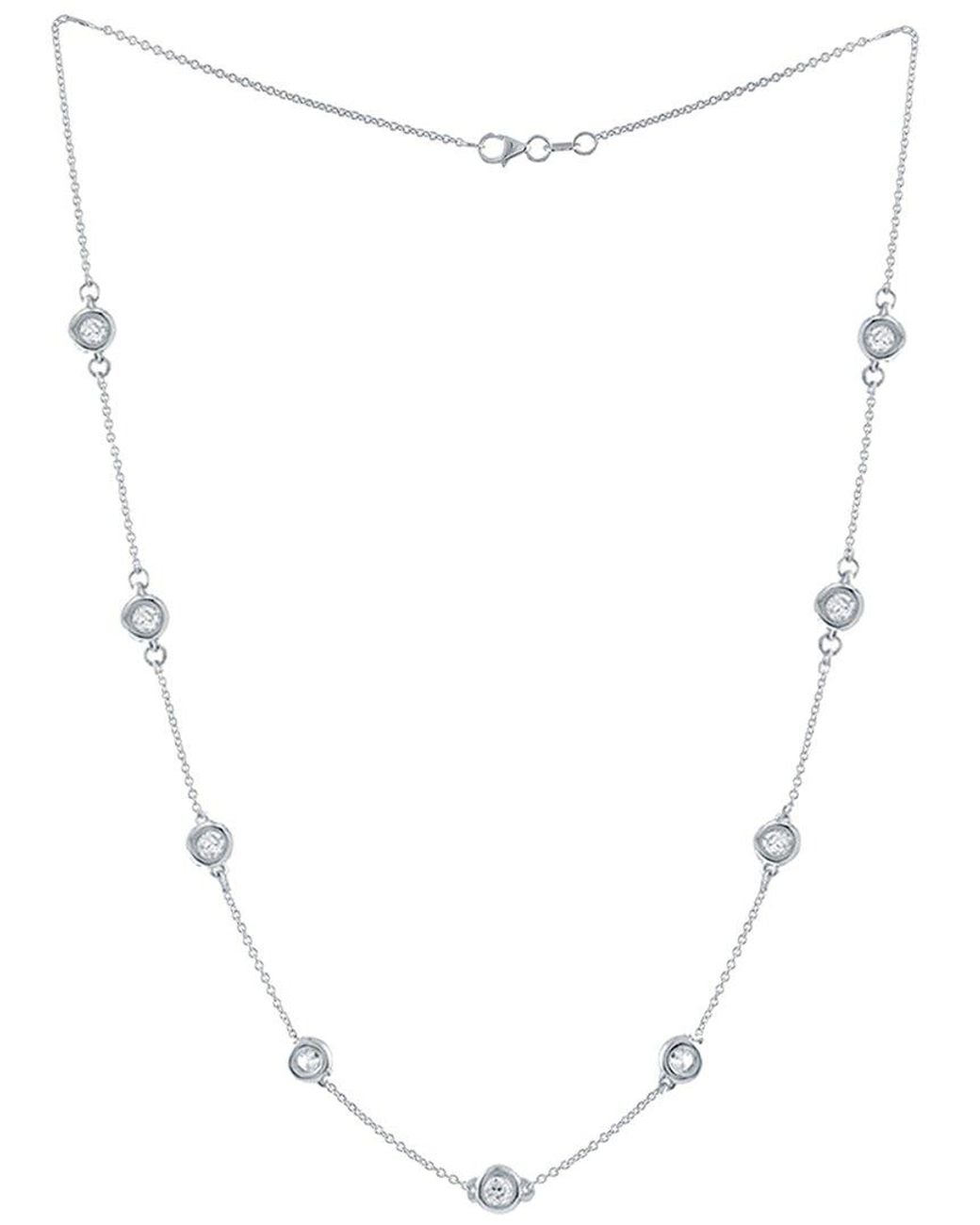 Diana M White 14K 2.50 Ct. Tw. Diamond Station Necklace