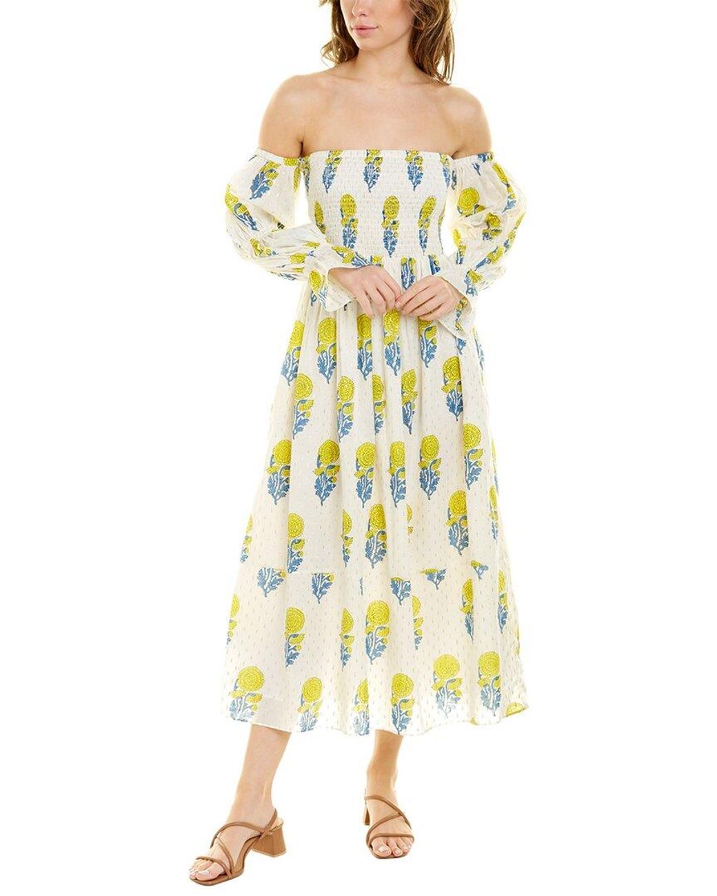 Ash Yellow Saira Midi Dress