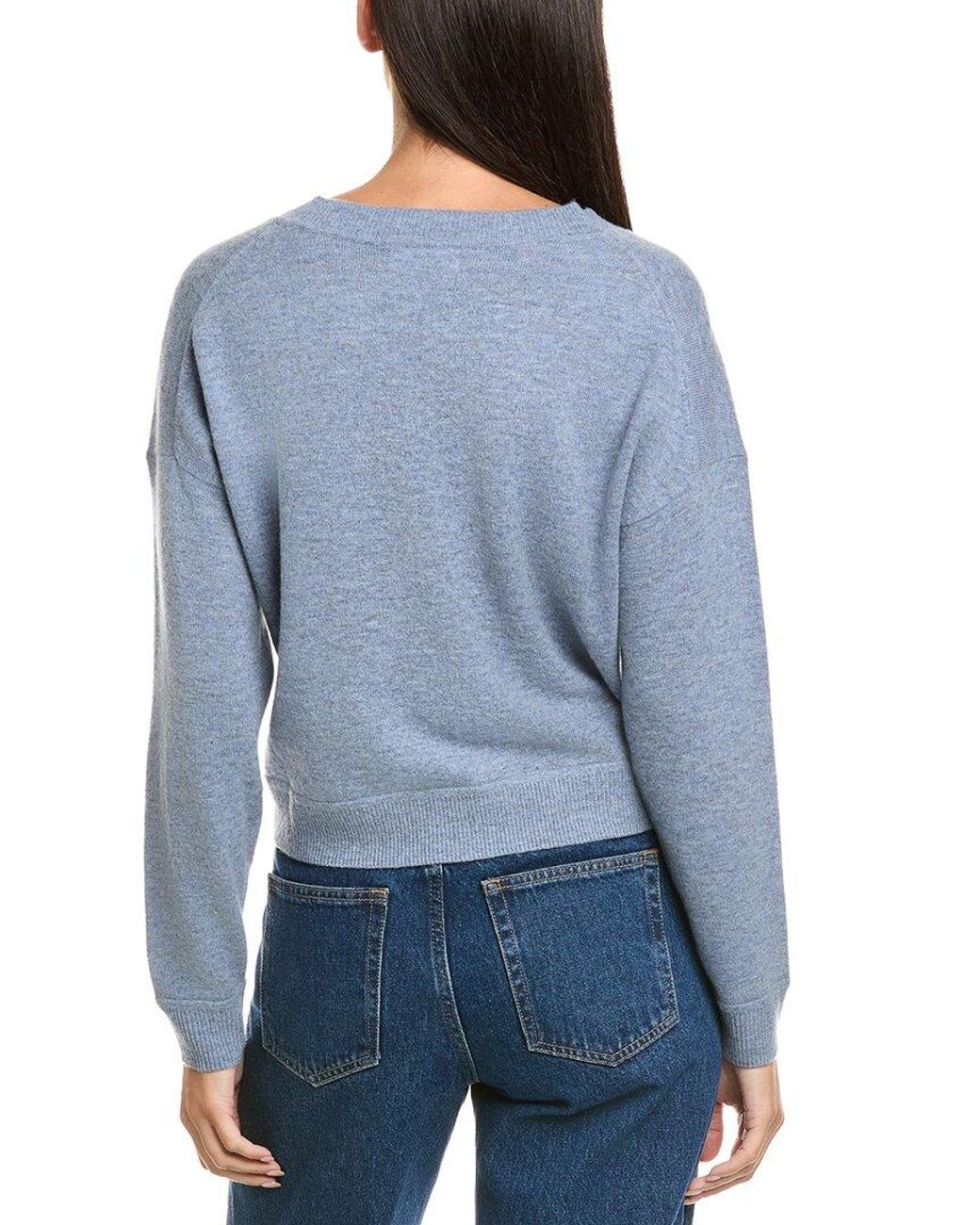 NAADAM Blue Cropped Wool & Cashmere-Blend Sweater
