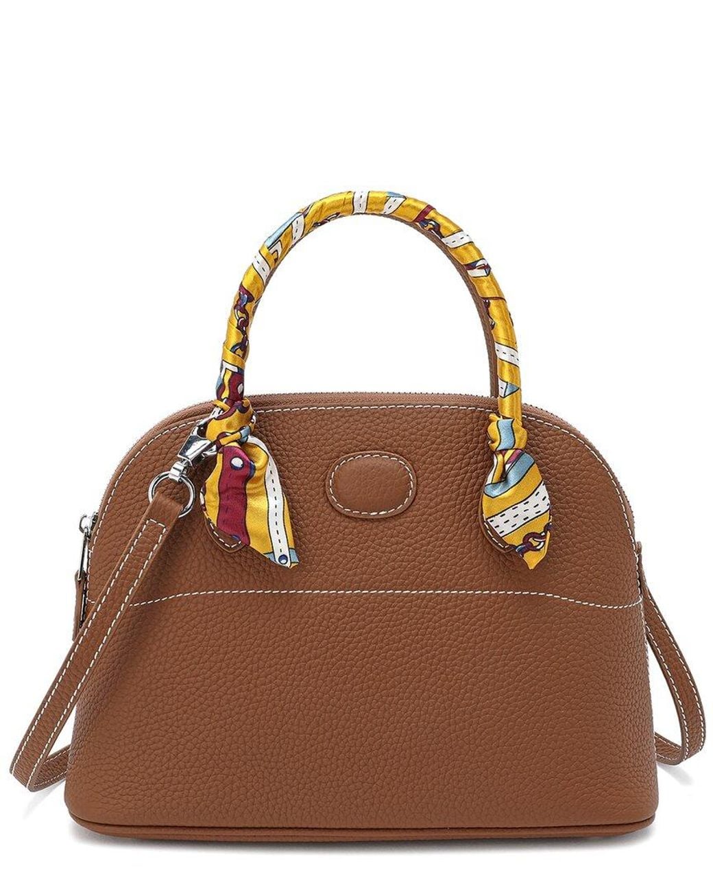 Tiffany & Fred Paris Brown Top-Grain Leather Satchel