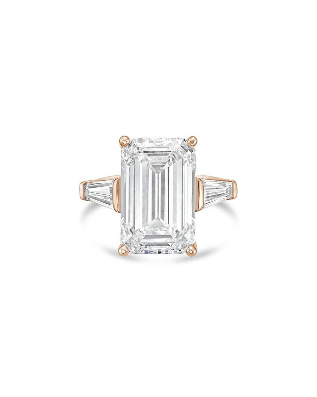 Diana M White Diana M. 18K Rose 21.50 Ct. Tw. Lab-Grown Diamond Three-Stone Ring