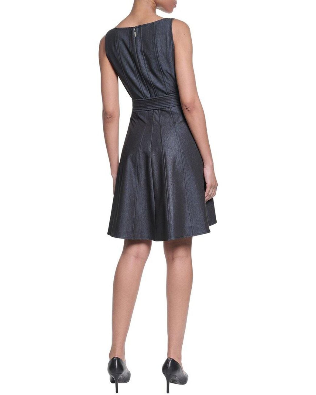 Karl Lagerfeld Blue Scuba Fit & Flare Dress