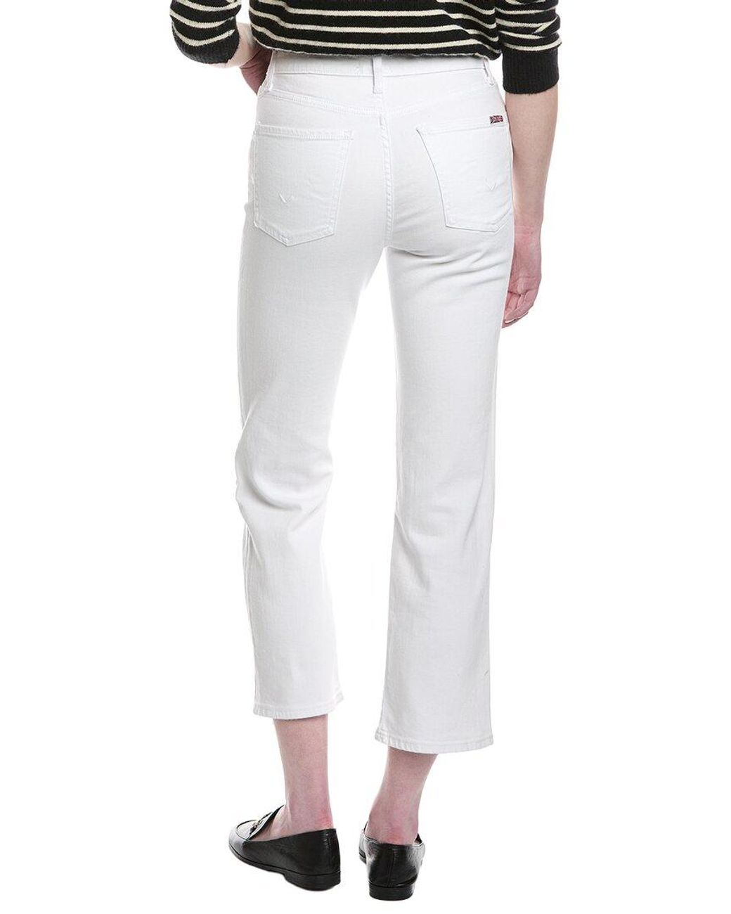 Hudson White Noa High-Rise Straight Ankle Jean