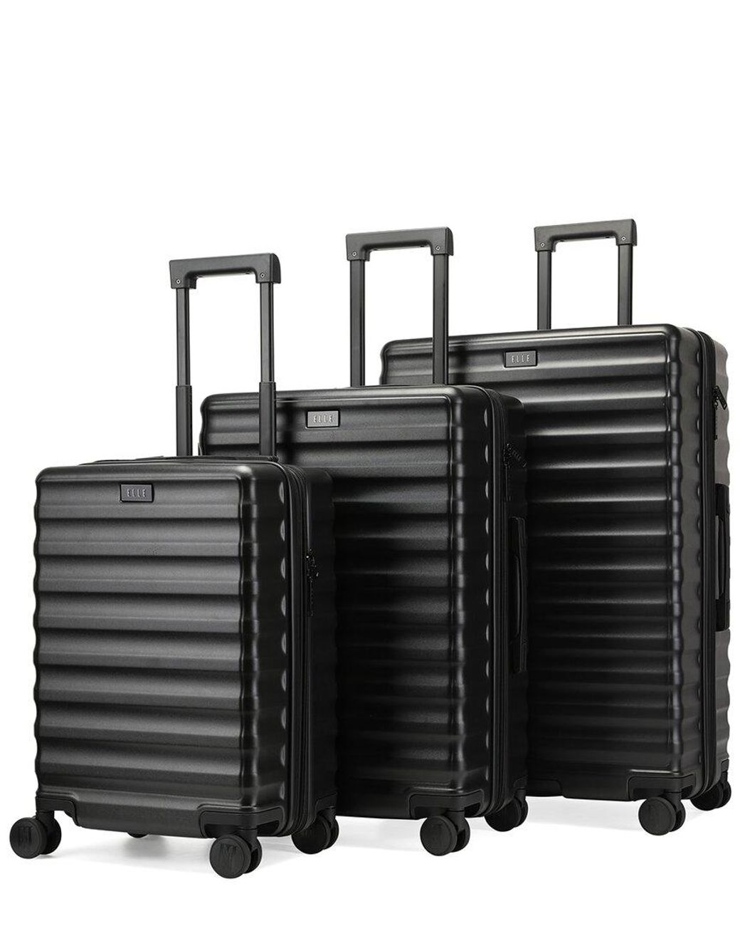 Elle 3pc Expandable Chic Spinner Luggage Set in Black Lyst