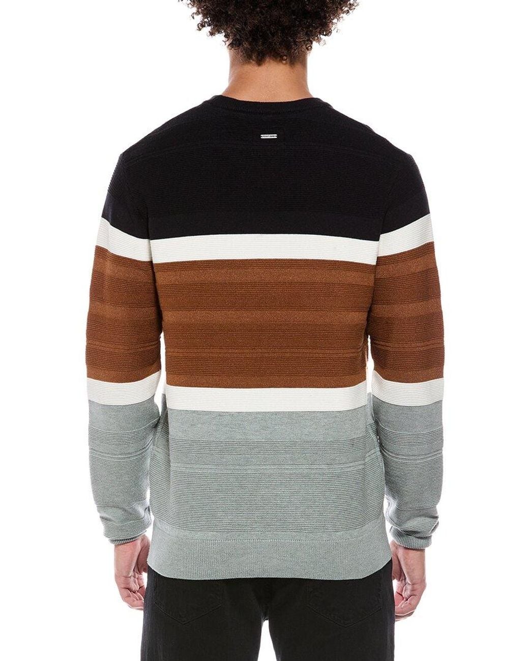Point Zero Brown Semi Fit Crewneck Sweater for men