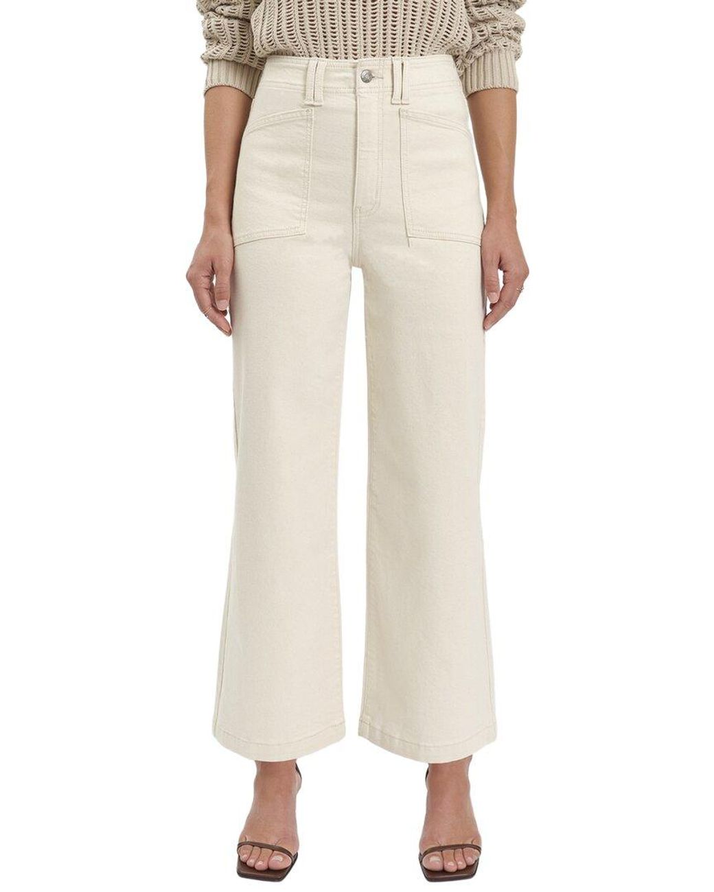 Daze Denim Natural Valley Girl Raw Cut Wide Ankle Leg Jean
