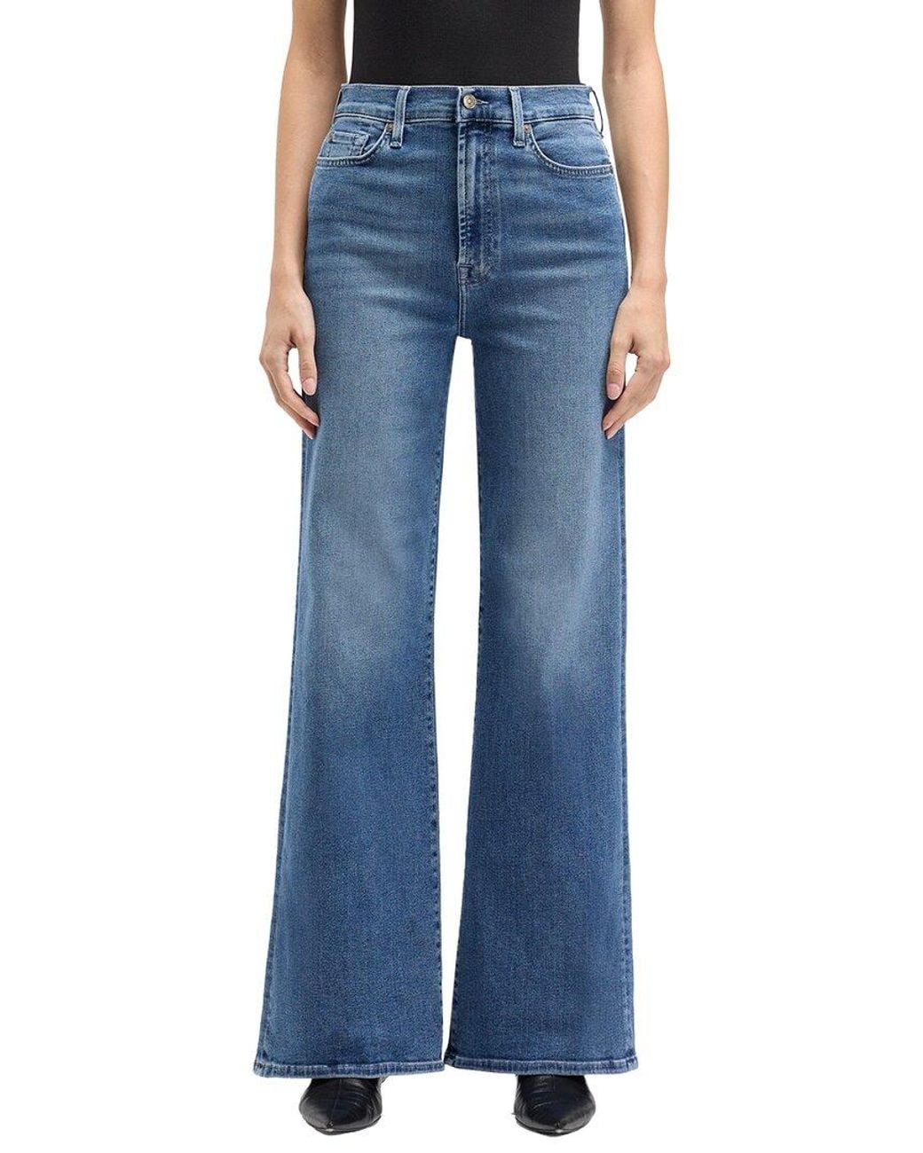 7 For All Mankind Blue Ultra High-Rise Yorktown Straight Jean