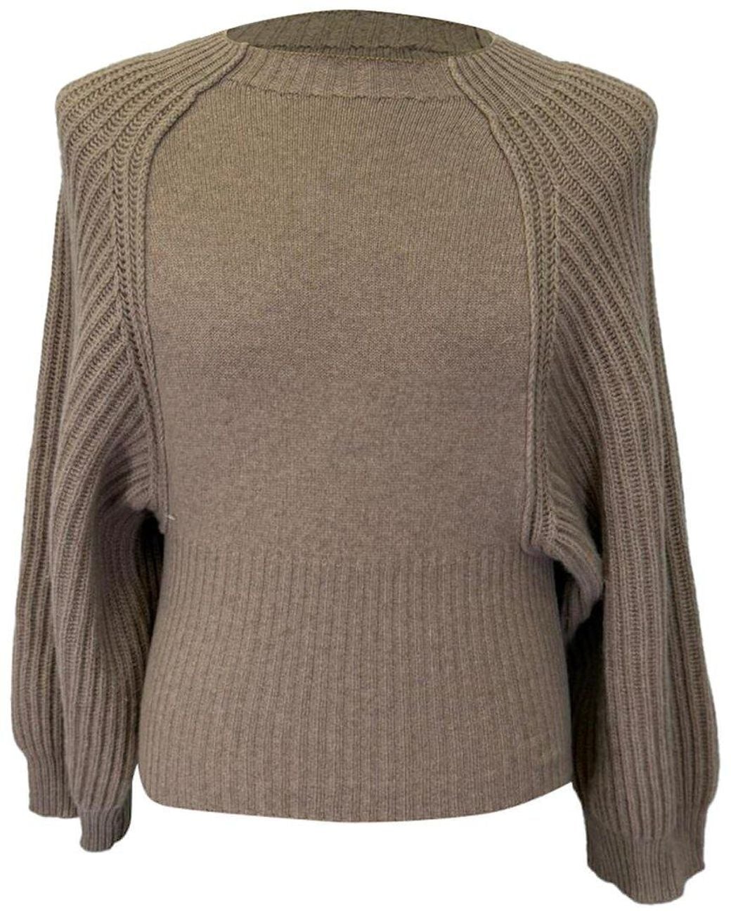 Stella McCartney Brown Knitted Balloon-Sleeve Sweater, Size It, (Authentic Pre- Loved)