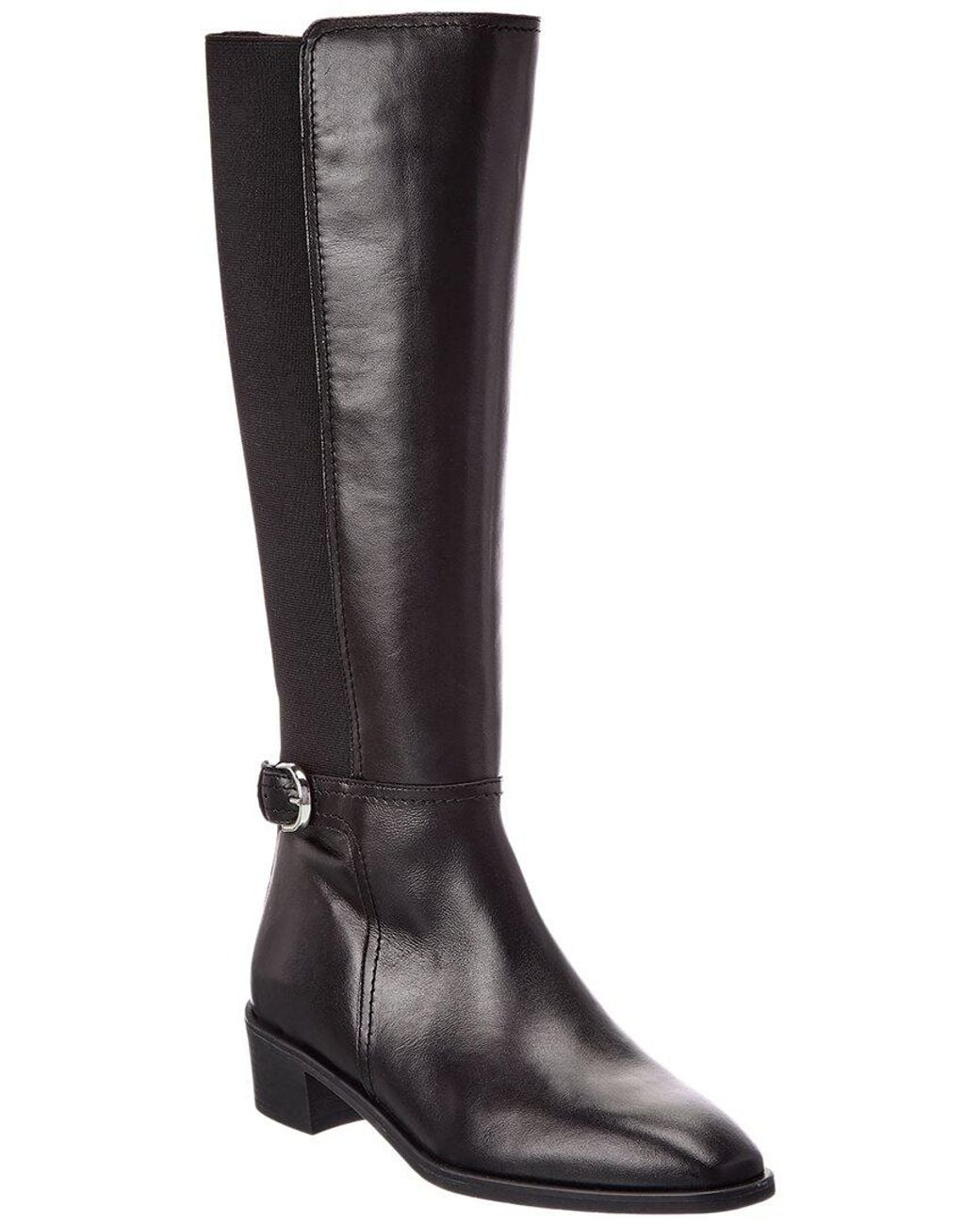 Aquatalia Black Roxy Weatherproof Leather Knee-High Boot