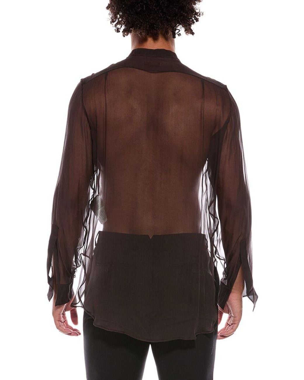 Valentino Black Sheer Silk Shirt for men