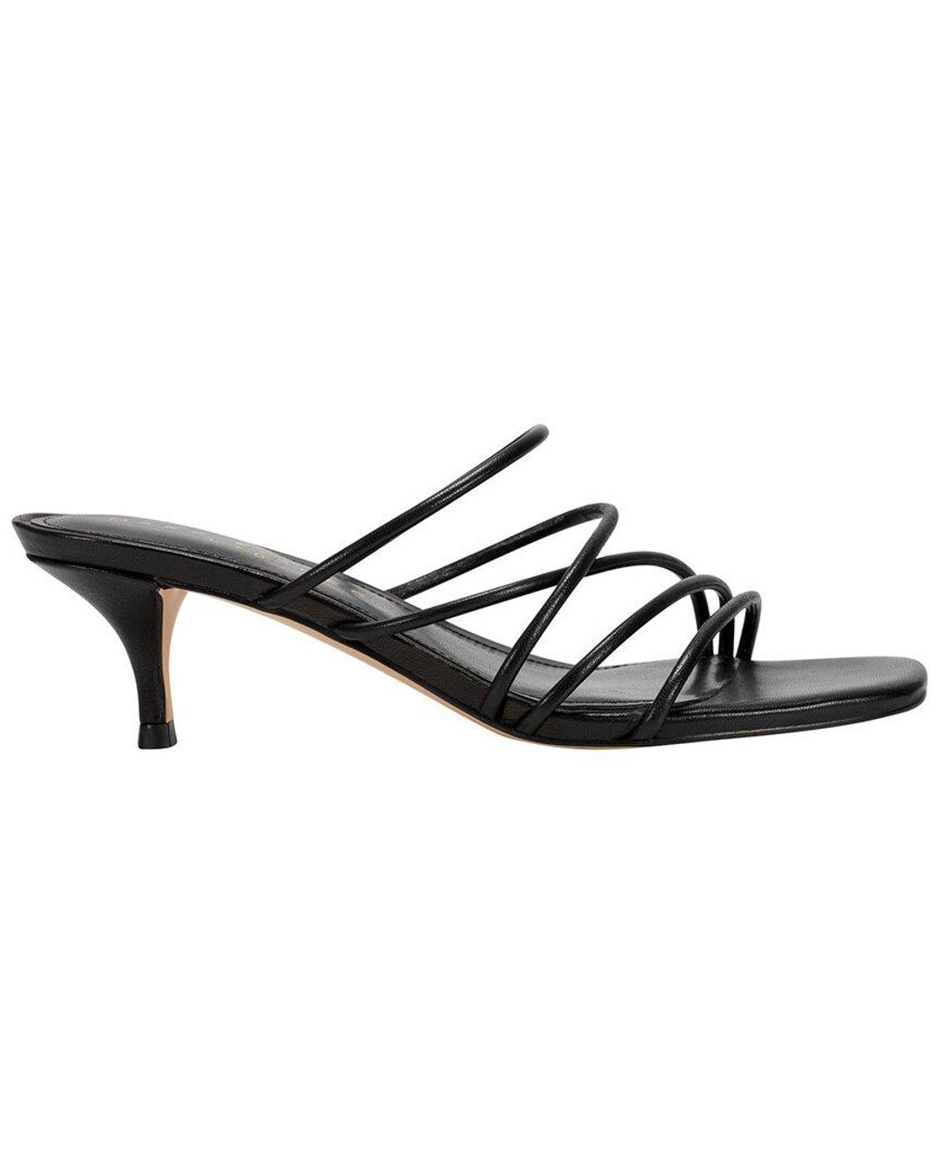 Marc Fisher Black Banna Leather Sandal