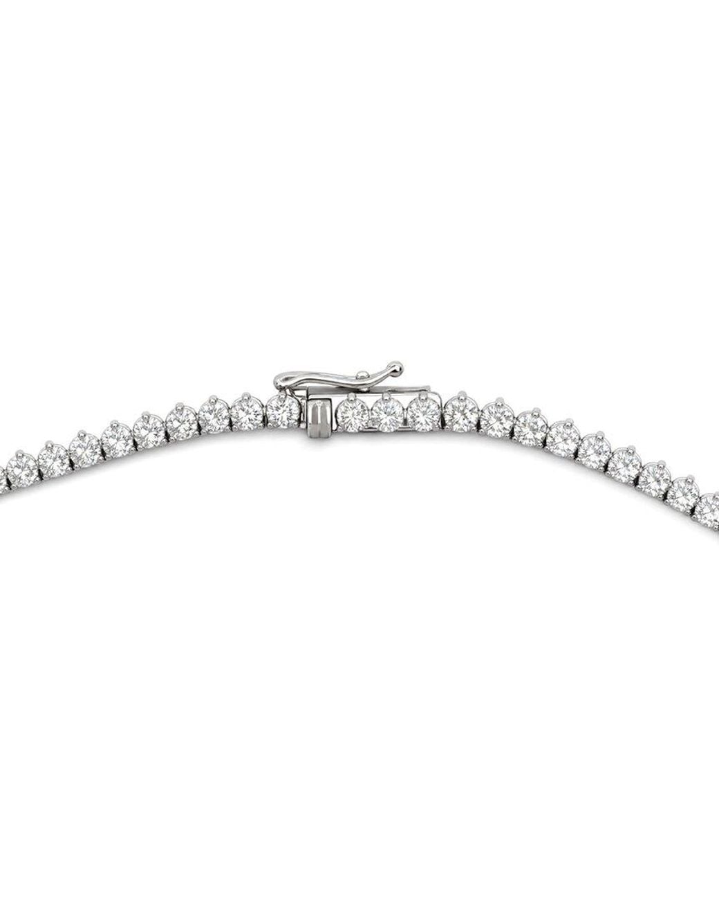 Prince Diamond & Jewelry Metallic 14K 12.00 Ct. Tw. Lab-Grown Diamond Riviera Necklace