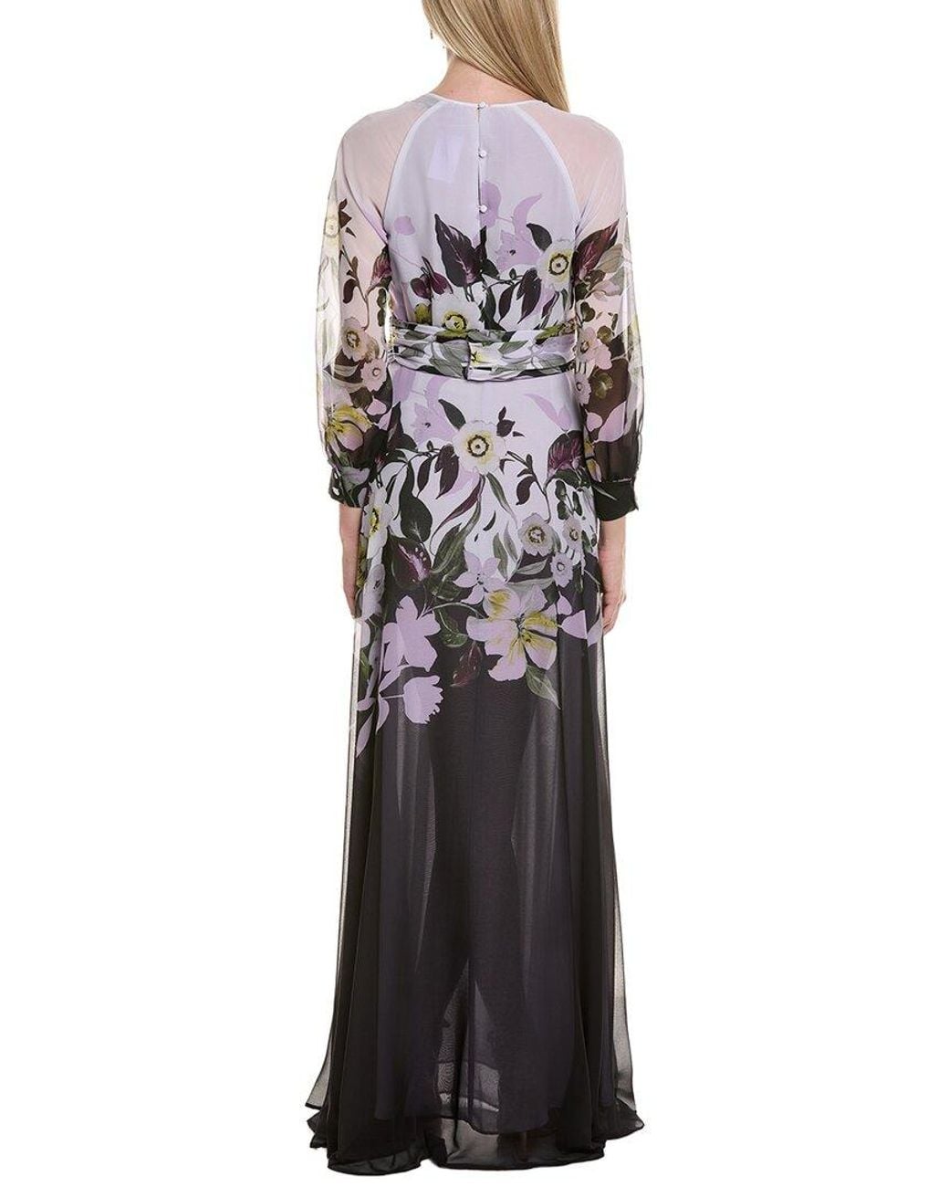 Teri Jon Multicolor Printed Maxi Dress