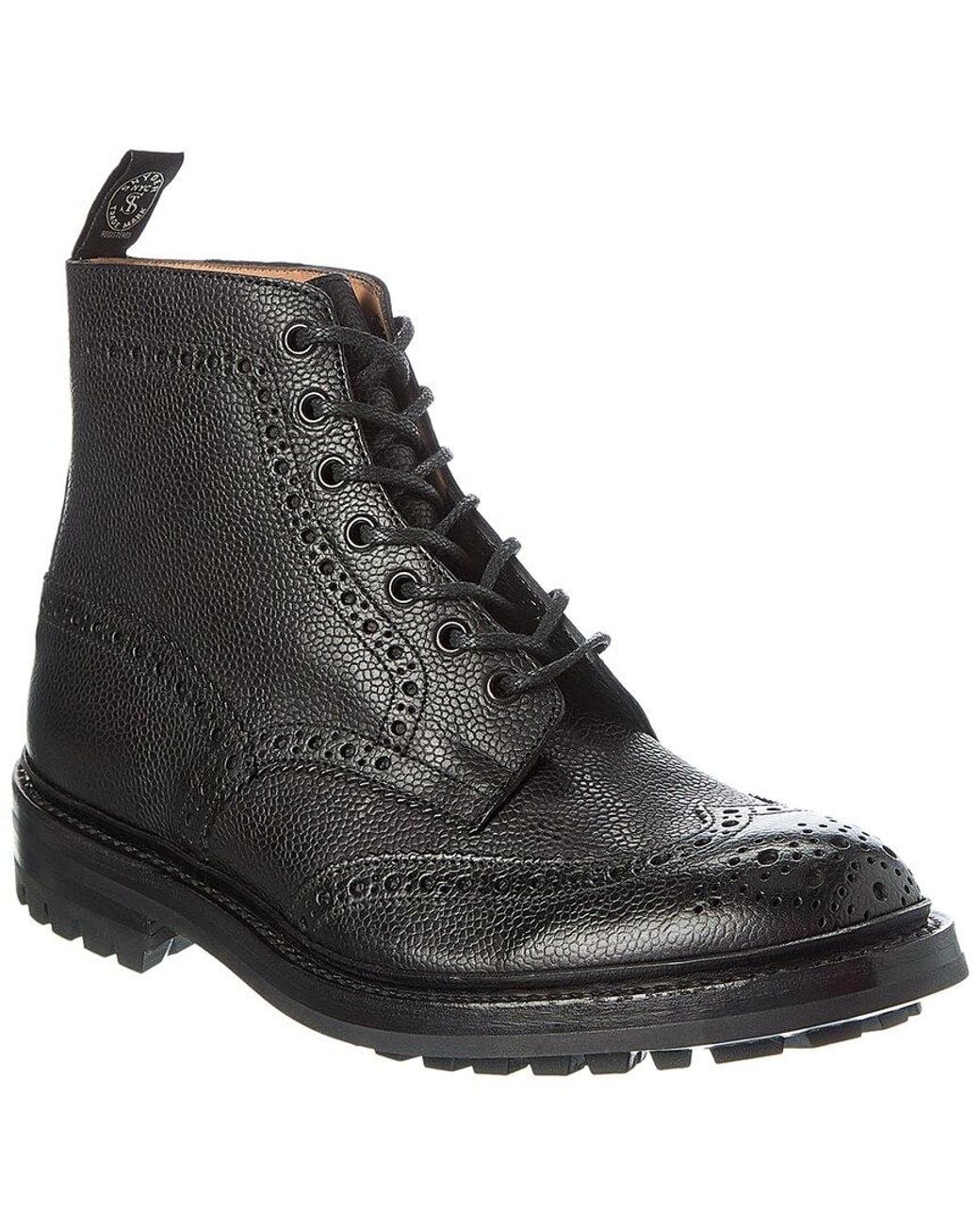 Todd Snyder Black Tricker's Stow Leather Boot for men