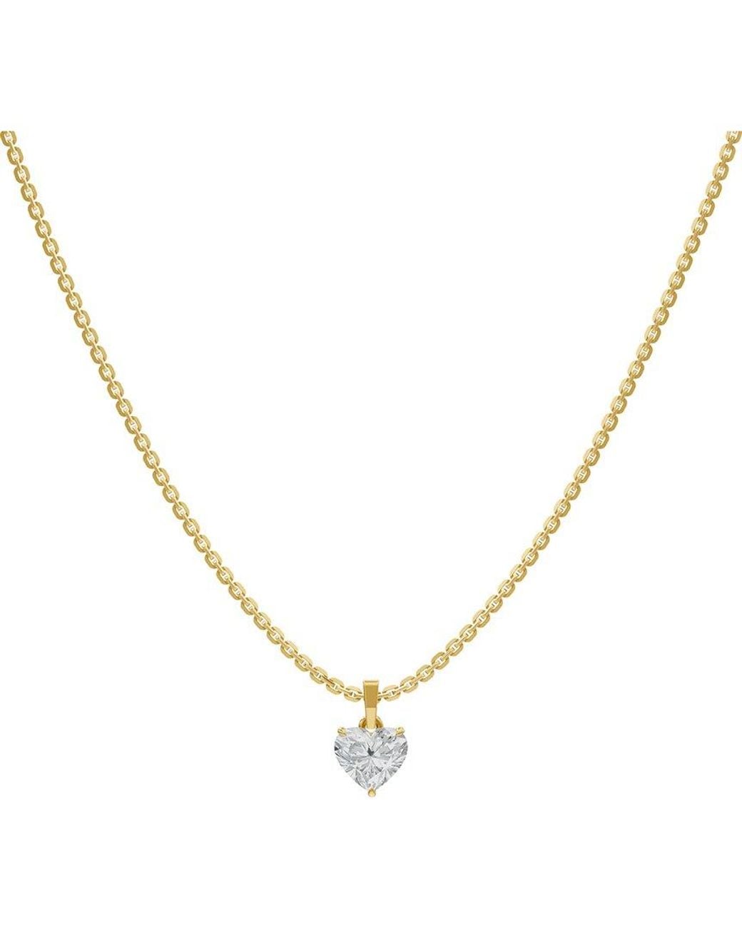 Lab Grown Diamonds Metallic 18K Over 1.00 Ct. Tw. Lab-Grown Diamond Necklace