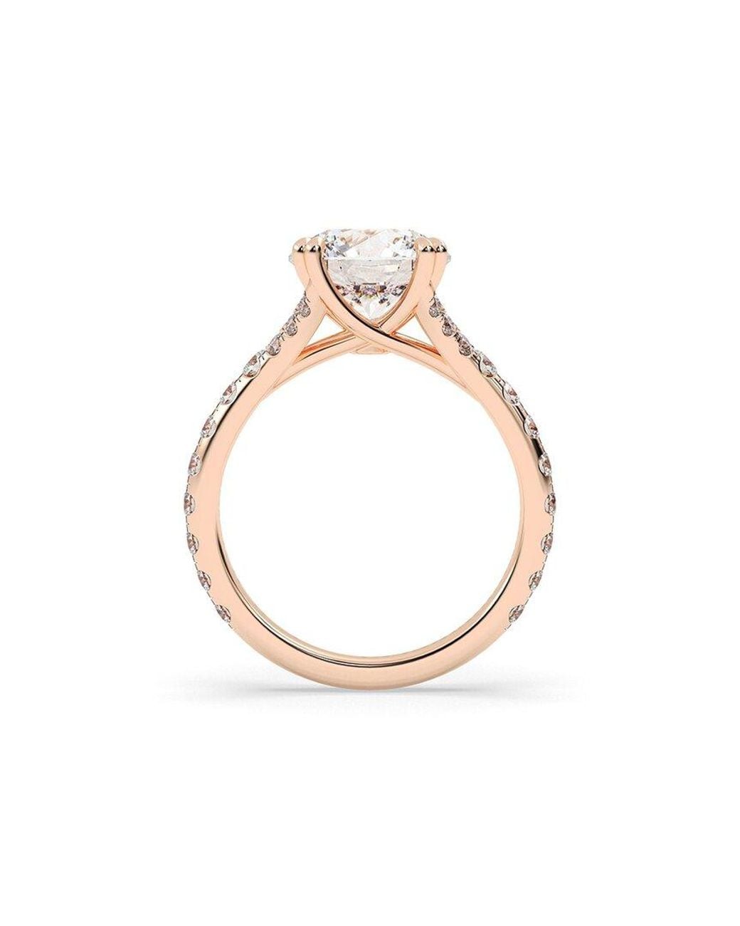 Lab Grown Diamonds White 14K Rose 3.50 Ct. Tw. Lab-Grown Diamond Ring