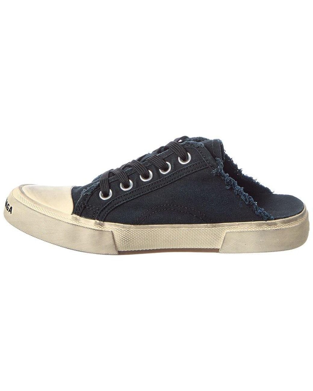 Balenciaga Blue Paris Canvas & Rubber Sneaker