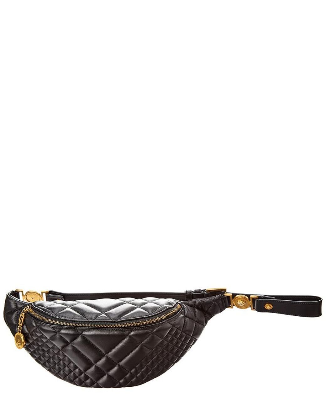 Versace Medusa Quilted Leather Belt Bag in Black | Lyst Australia