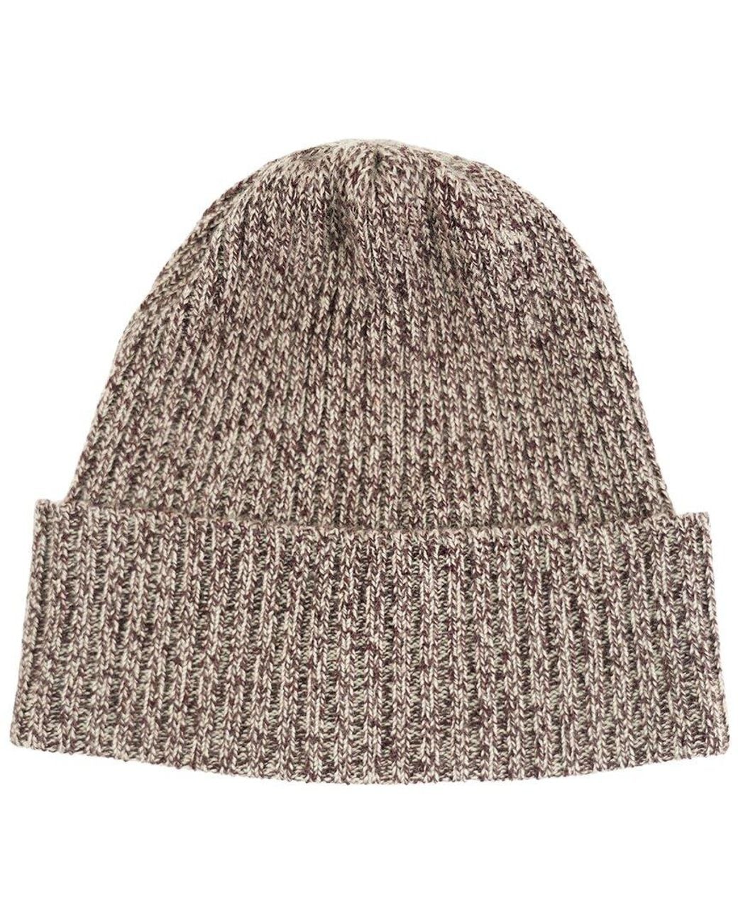 Portolano Brown Merino Wool Ribbed Beanie for men