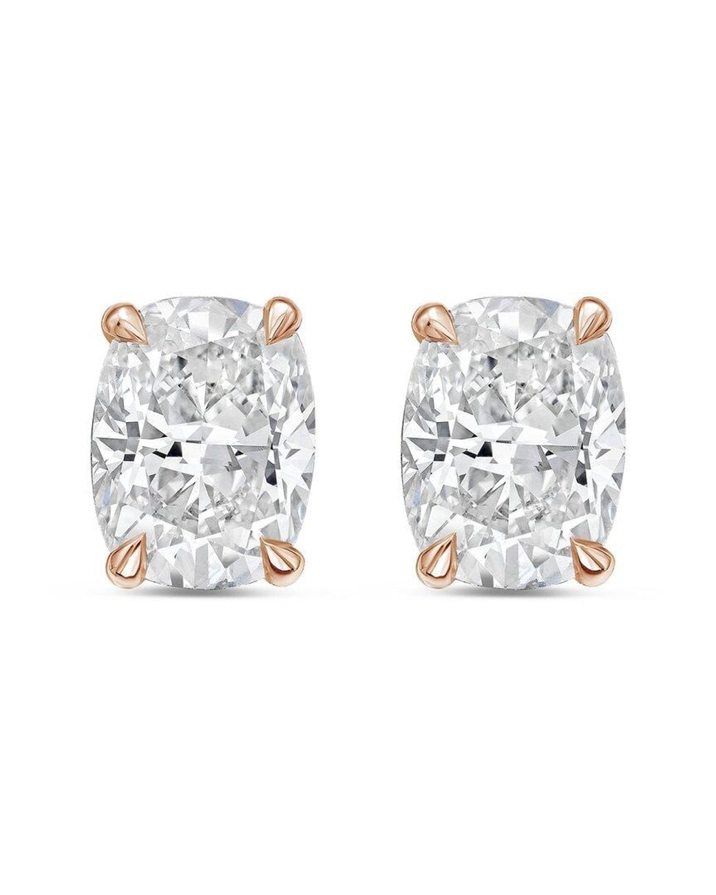 Diana M White Diana M. 14K Rose 12.00 Ct. Tw. Lab-Grown Diamond Stud Earrings