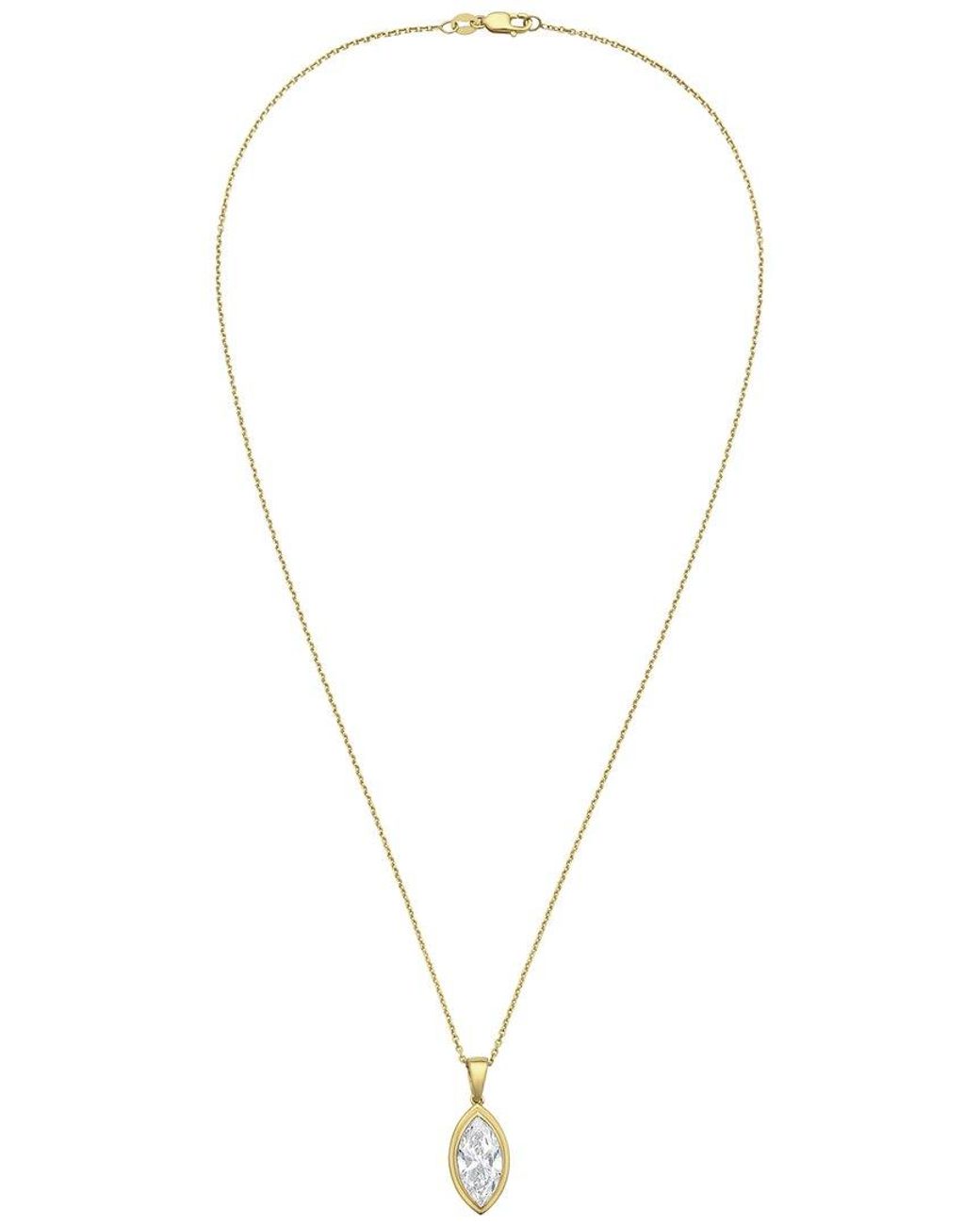 Diana M Metallic Diana M. 14K 15.00 Ct. Tw. Lab-Grown Diamond Solitaire Pendant