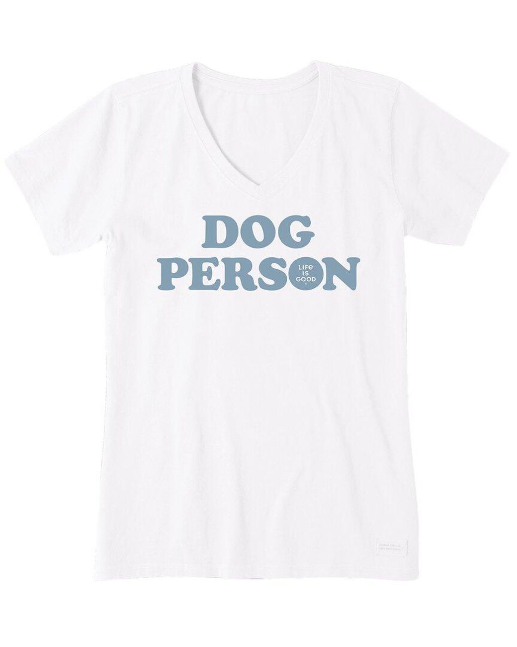 Life Is Good. White Crusher V-Neck T-Shirt