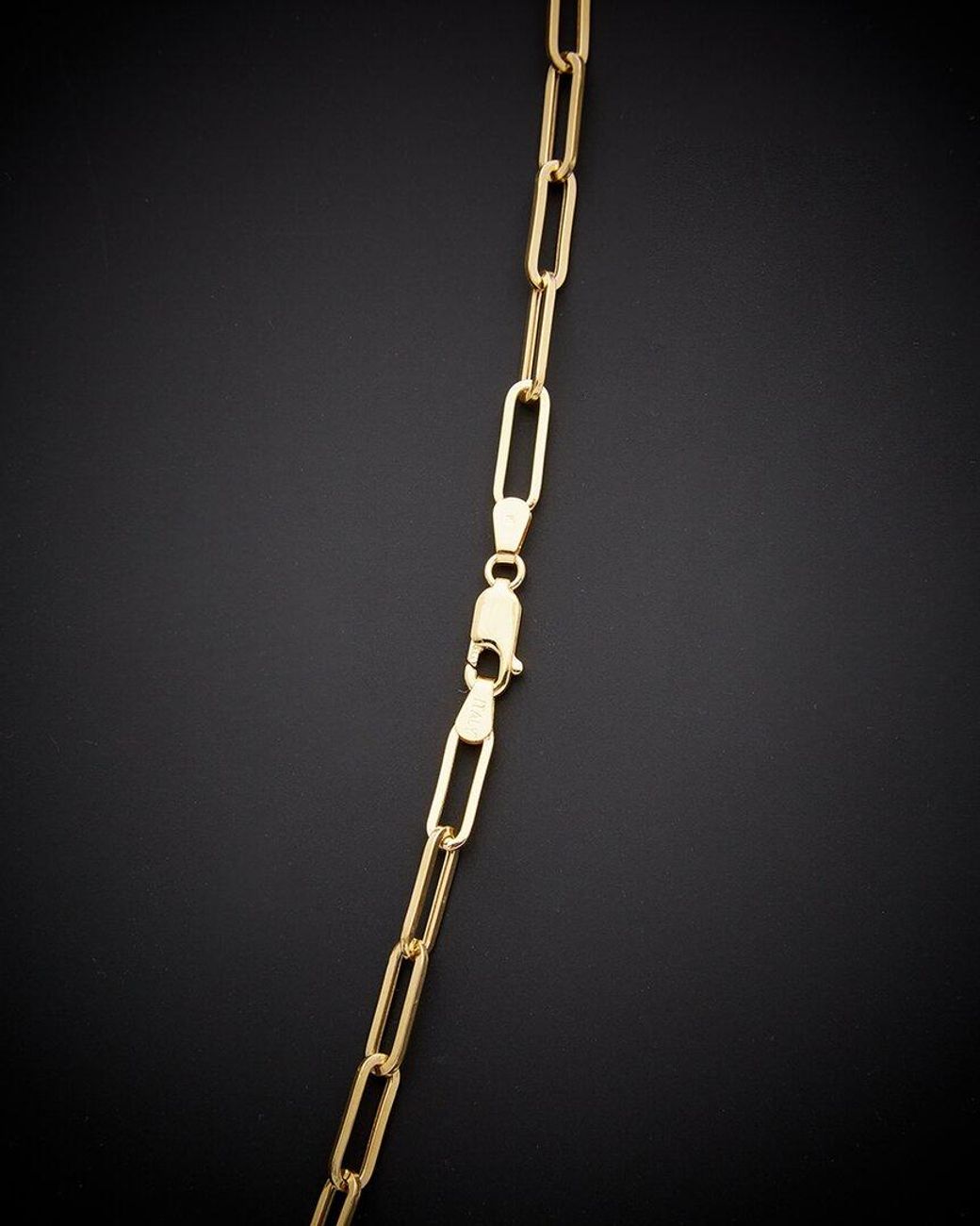 Italian Gold Black 14k Paperclip Chain Necklace