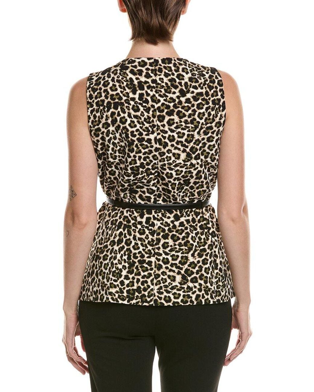 Anne Klein Black Long Five Button Vest