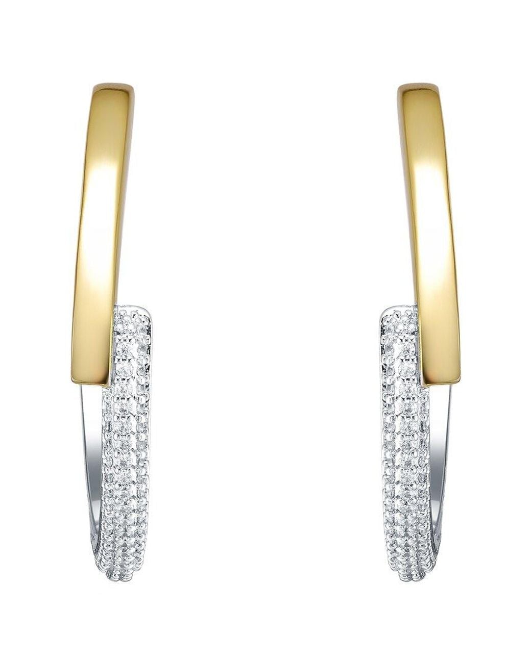 Rachel Glauber Metallic Plated Hoop Earrings