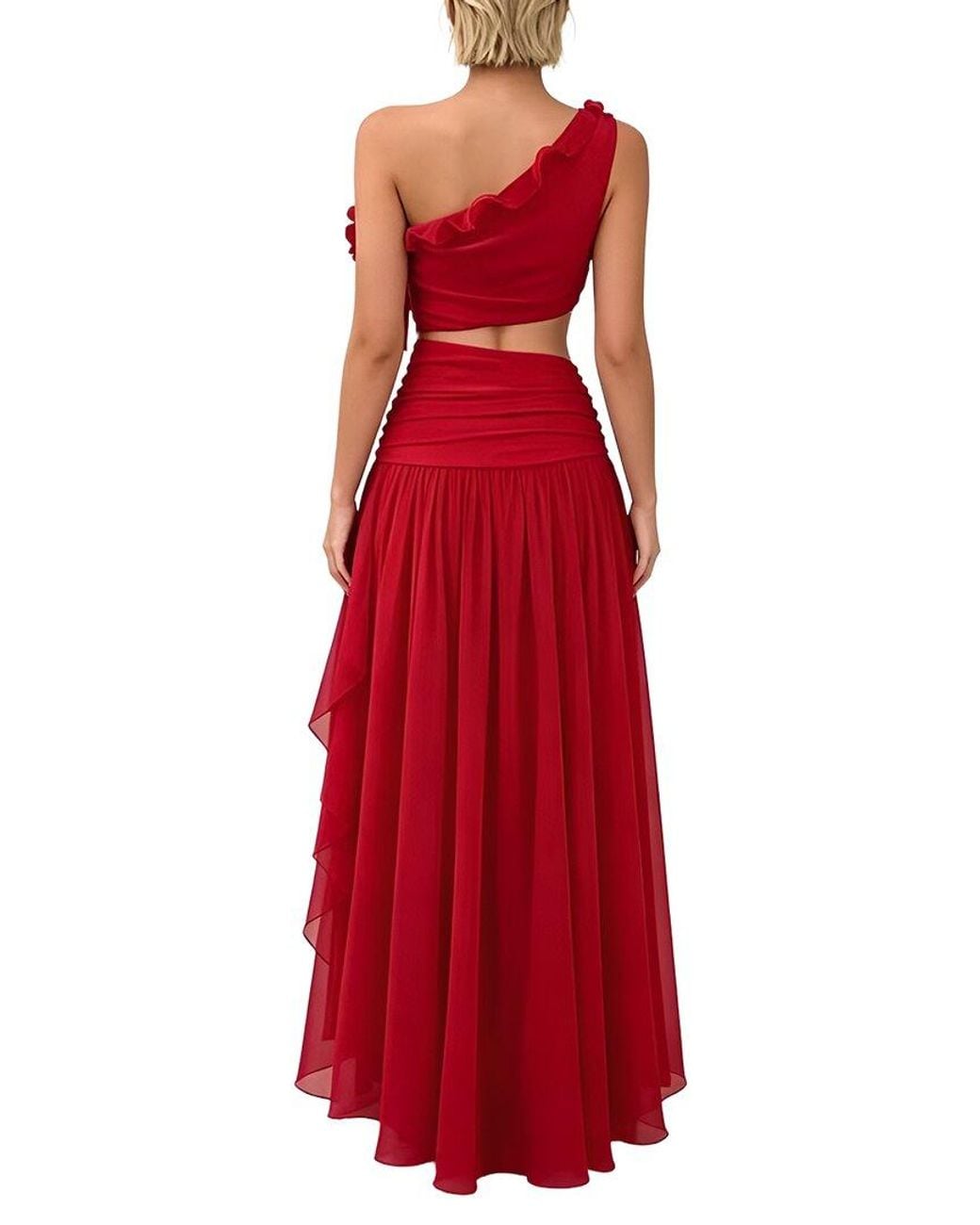 Linda Charm Red Sleeveless Maxi Dress