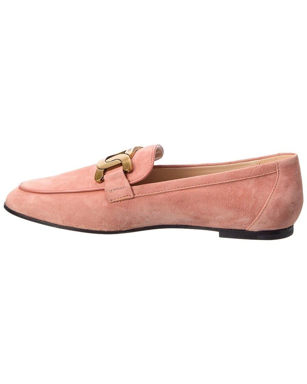 Tod's Pink Suede Loafer