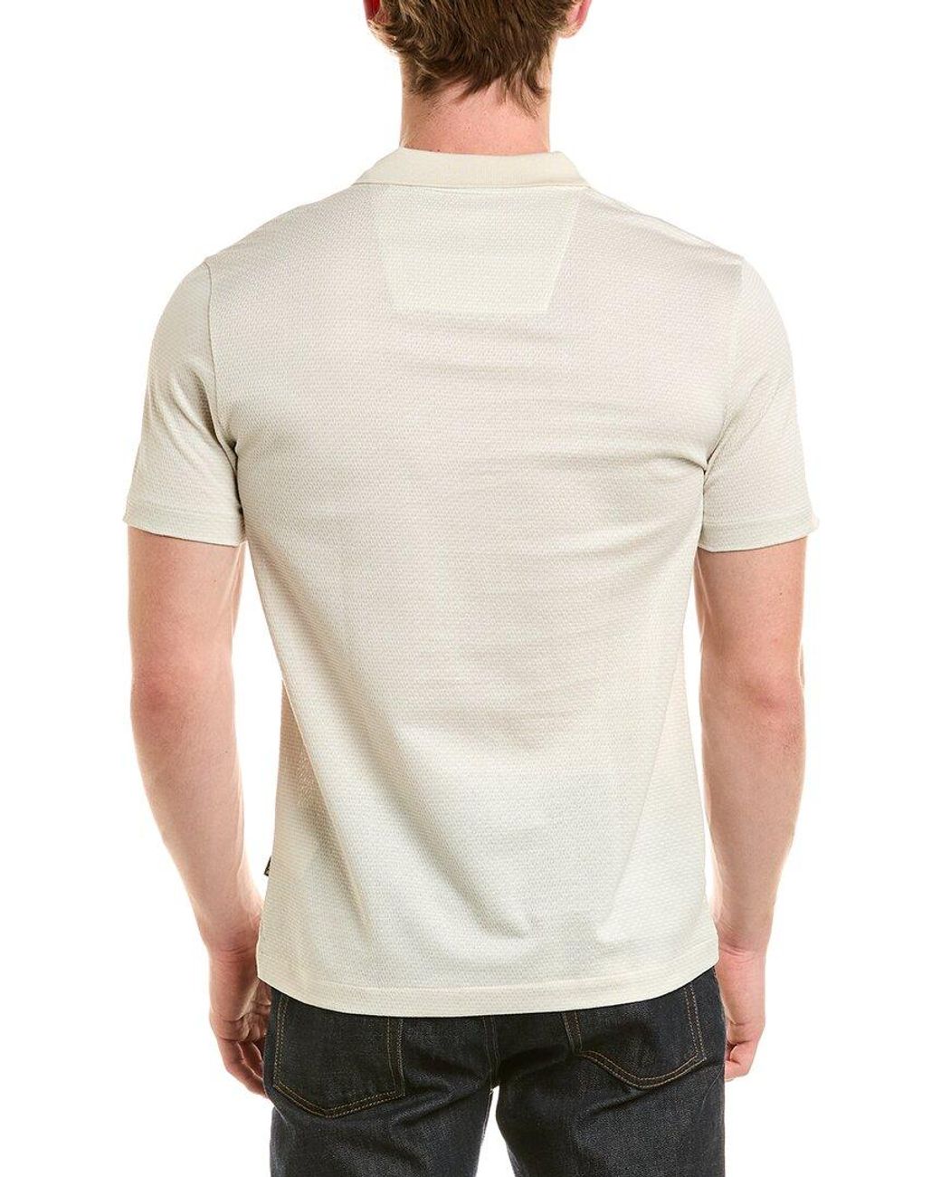 Boss White C Parlay Textured Polo Shirt for men