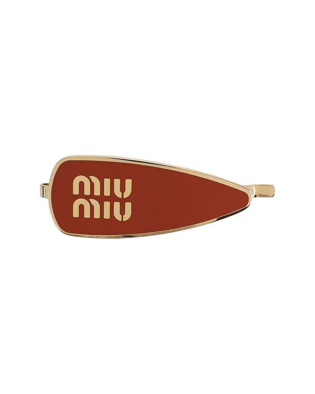 Miu Miu White Enamel Metal Hair Clip (Authentic Pre-Loved)
