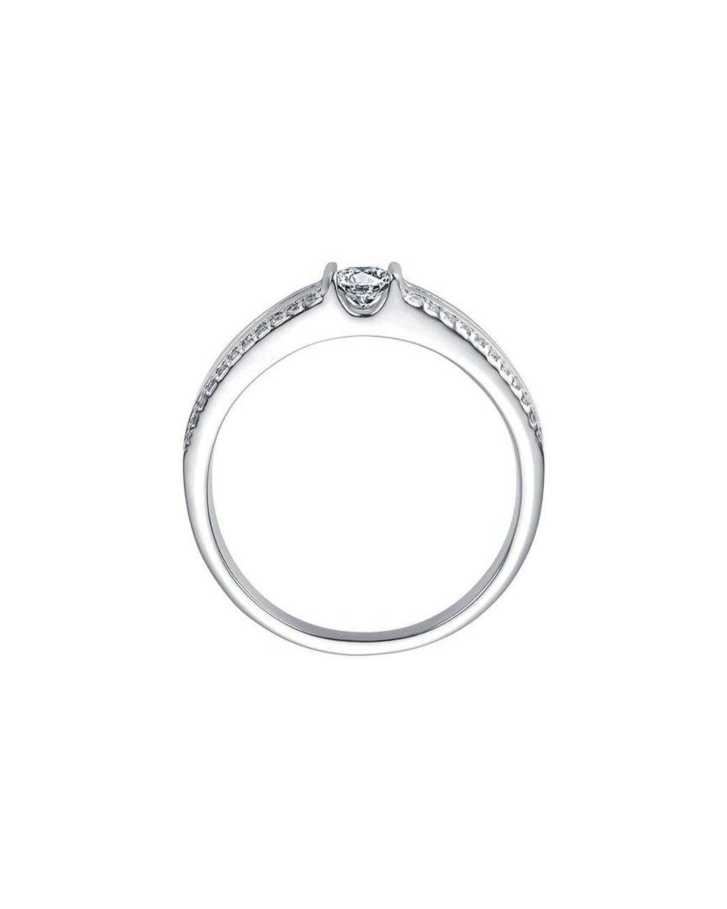 Rachel Glauber White Plated Cz Ring for men