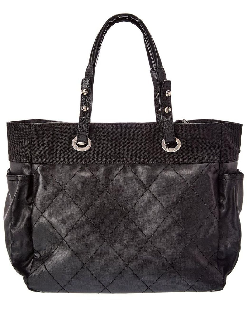 Chanel Black Quilted Leather Paris Biarritz Tote B (Authentic Pre-Loved)