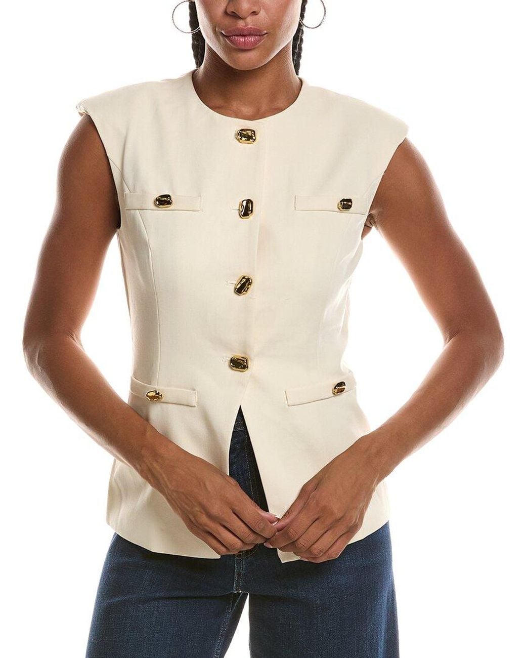 Seraphin White Luisa Vest Top