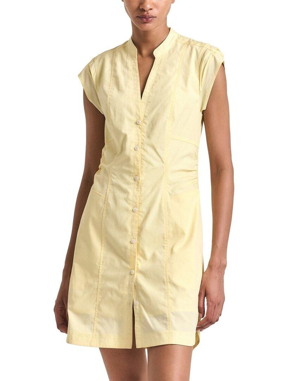 10 Crosby Derek Lam Natural Derek Lam Crosby Elyse Cotton Poplin Button Front Dress